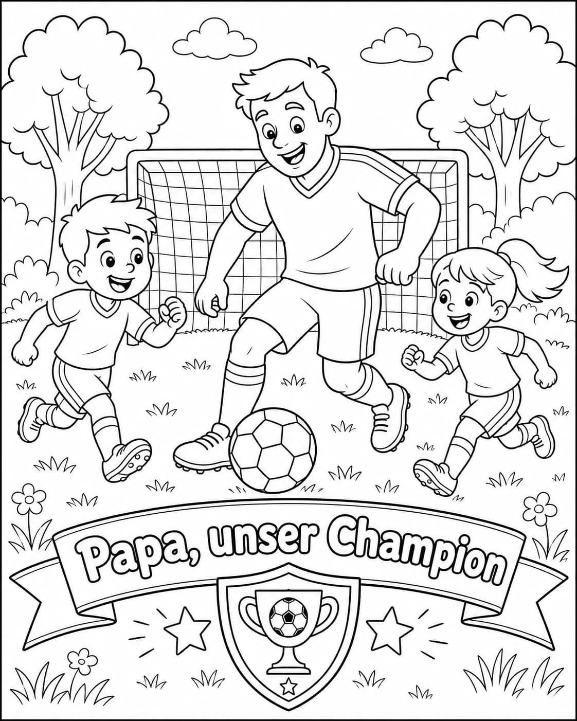Vatertag Motiv 9 als kostenloses Ausmalbild für Kinder